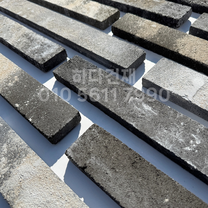 고벽돌 롱브릭타일 490x53x19T 흑고벽돌타일(청고벽돌타일) / 하다건재 고벽돌타일