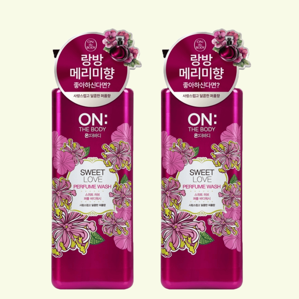온더바디 퍼퓸 약산성 스위트러브 바디워시 피치 앤드 화이트머스크향, 865ml, 2개 : 블리스하이