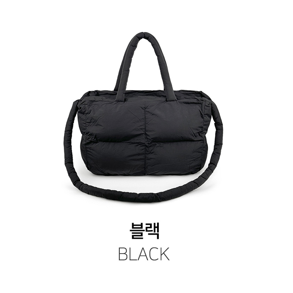 가벼운 패딩 빅사이즈 토트백 경량 가을 겨울 천핸드백 라지 큰 토드크로스백 가방 이미지 6