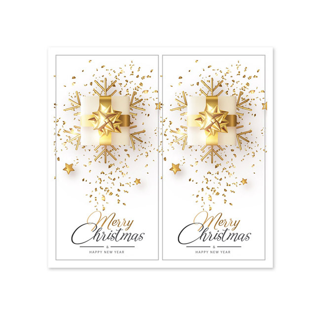 크리스마스스티커 50개입 금박눈꽃,금박트리,레드트리 택1 코팅지 개봉방지 봉인씰 마무리 - 상세 이미지 3