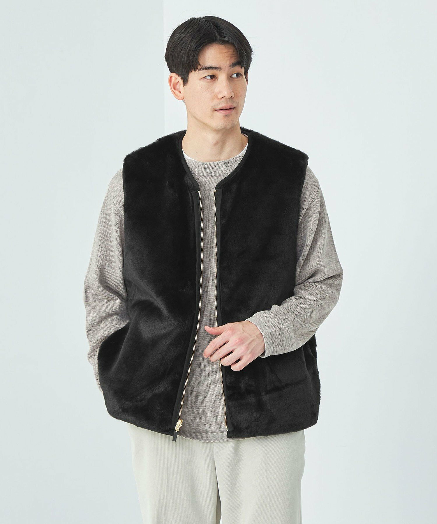 바버 Barbour x GLR 별주 리버서블 양털 양면 베스트 조끼 블랙 - 상세 이미지 3