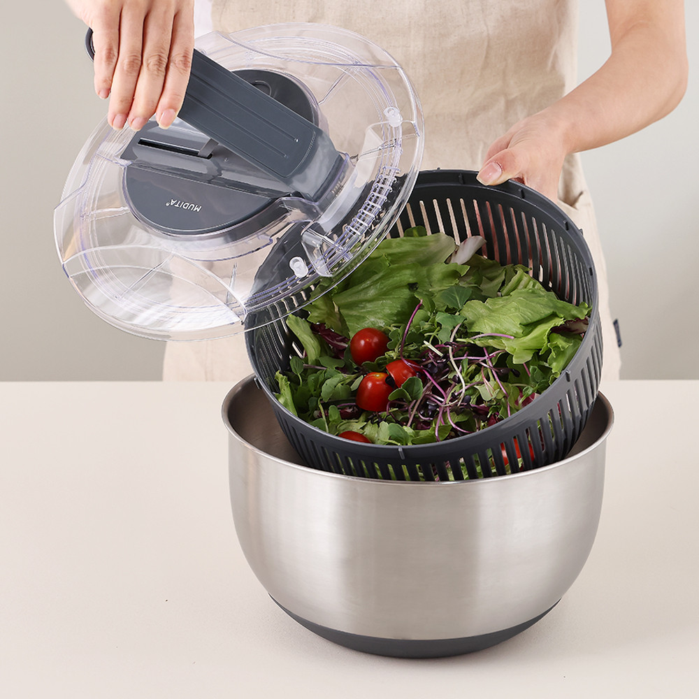 무디타 프로페셔널 304 스텐 믹싱볼 야채 탈수기 5L + 만능 채칼 6종 세트