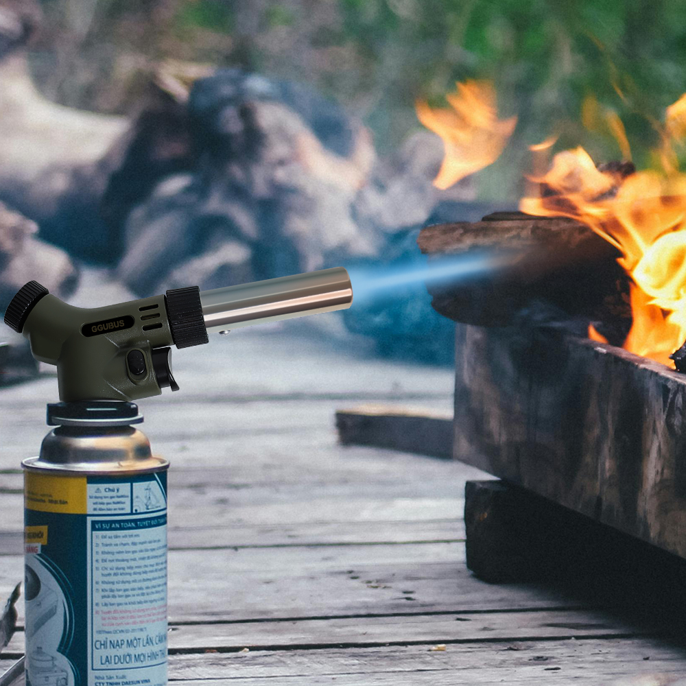 꾸버스 캠핑 요리용 가스 토치 액화방지 원터치 자동점화 휴대용 가정용 안전잠금