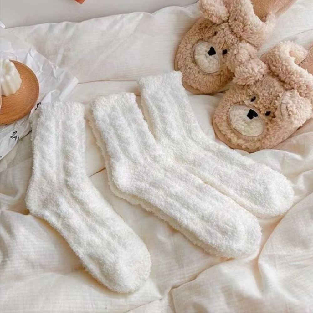 무압박 양말 여성 따뜻한 귀여운 임산부 롱 긴 털 두꺼운 보온 산모 이쁜 겨울 여자 - 상품 이미지