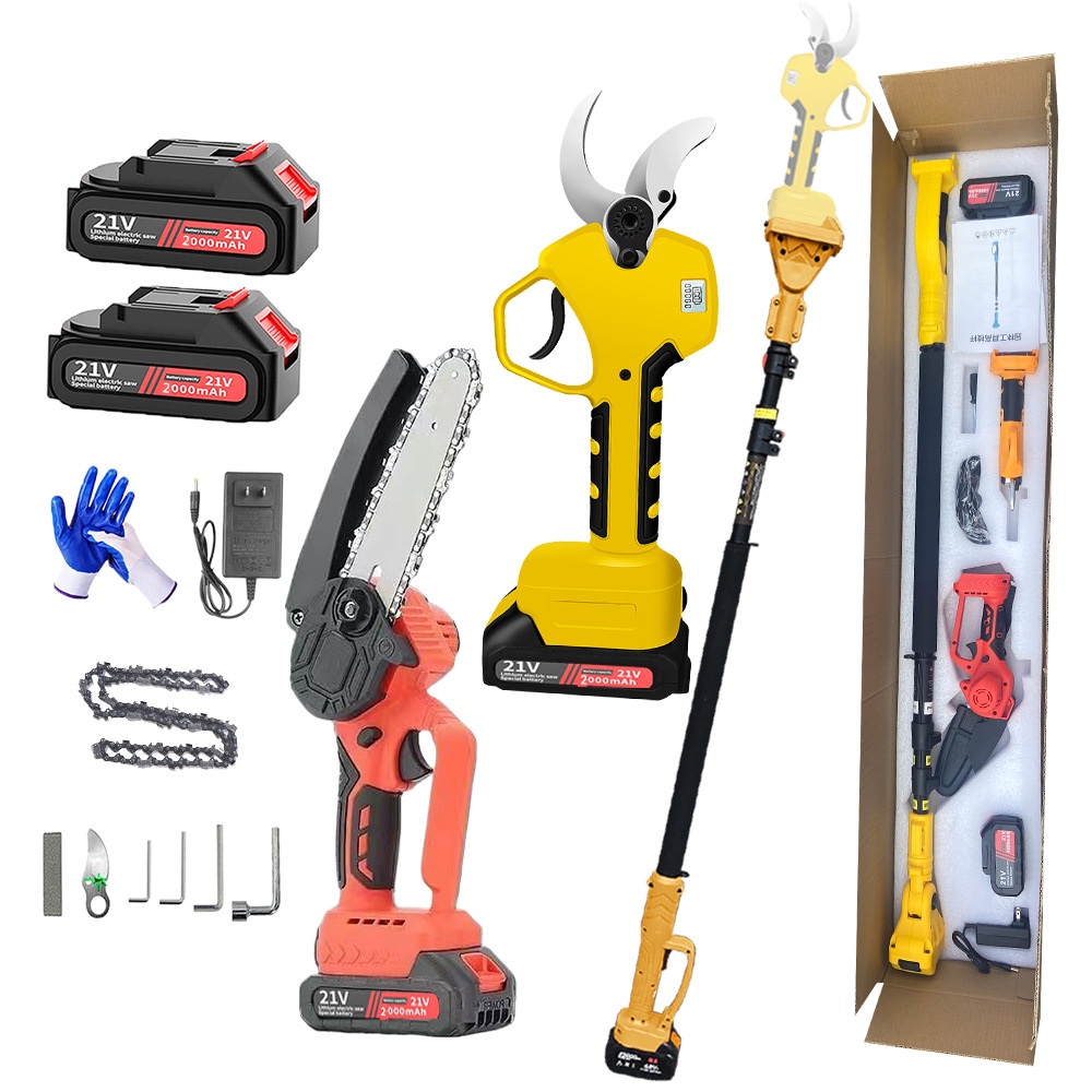무선 전동 만능팔 충전식 전지가위 가지치기 고지 전정가위 세트