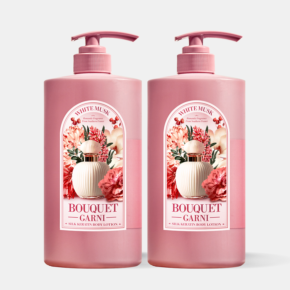 [2개] 부케가르니 모이스처 바디로션 1,000ml 화이트머스크 향