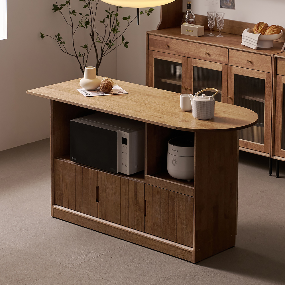 헤이즐 원목 주방수납장 아일랜드 식탁 테이블 홈바 수납장 1500 GM431C