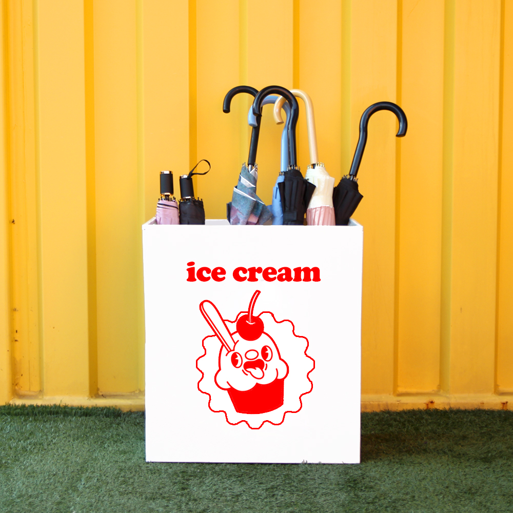 설렘하우스 심볼 철제 사각 우산꽂이 업소용 매장 우산거치대 로고커스텀