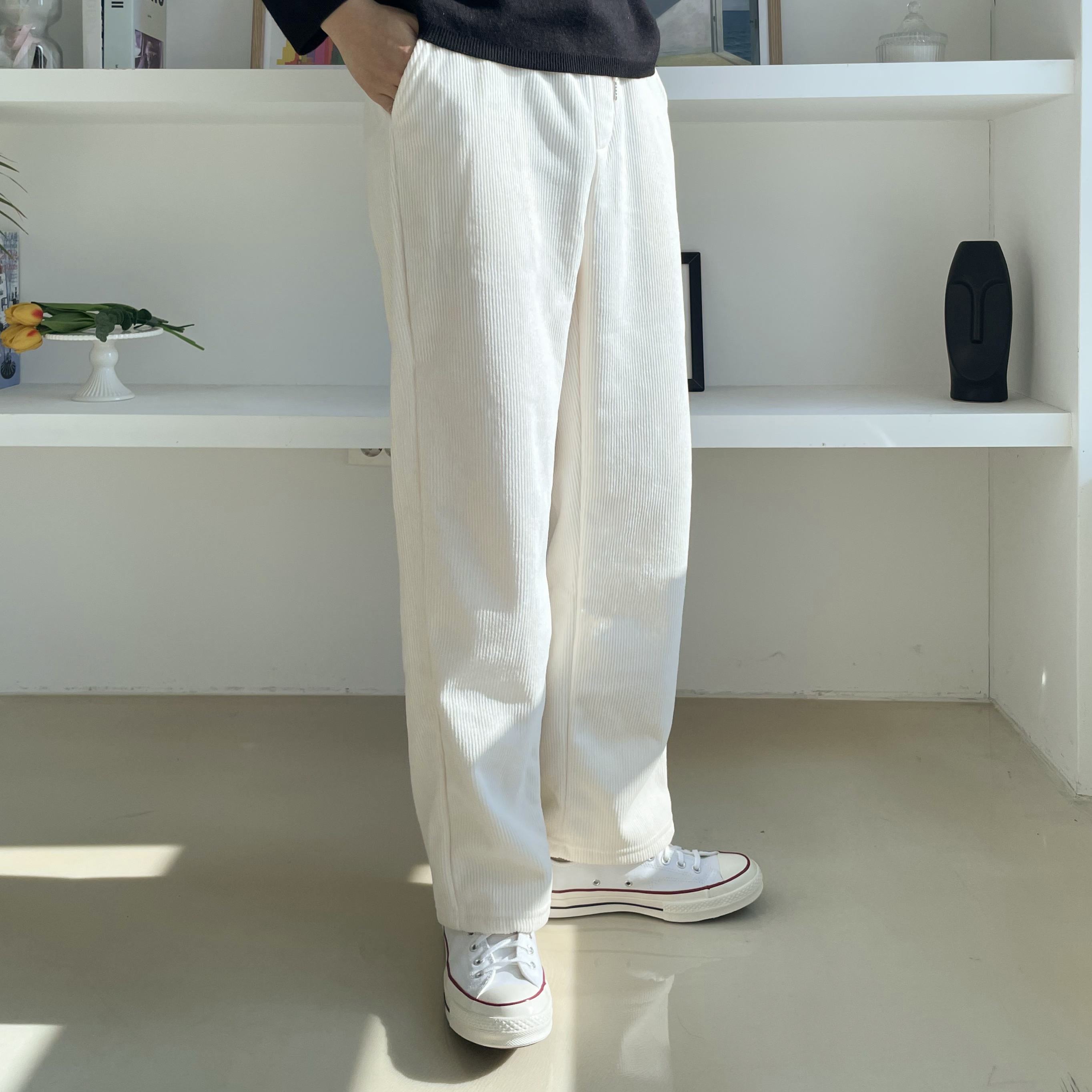 남자코듀로이와이드팬츠 남자기모골덴바지 - 상세 이미지 3