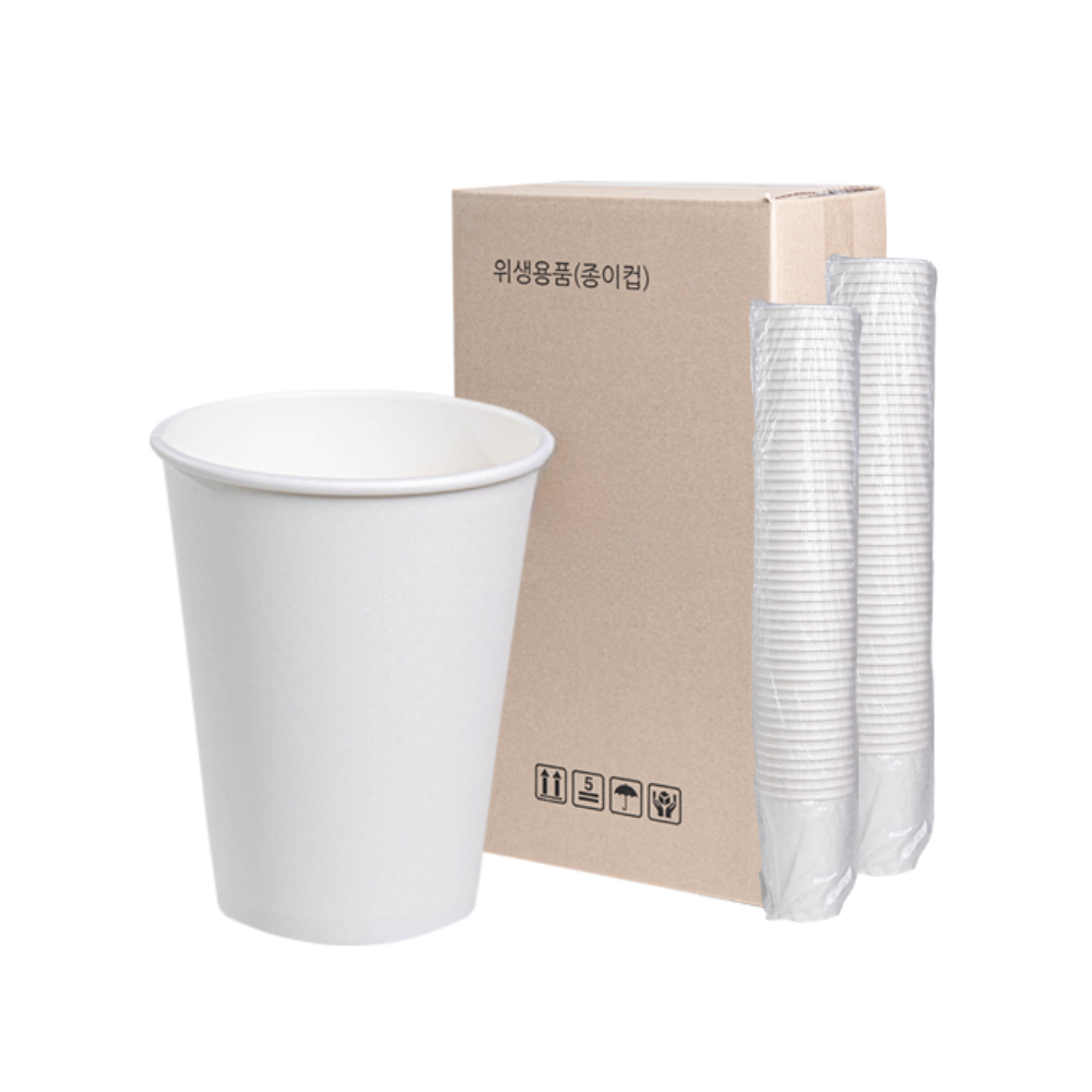 큰 종이컵 두꺼운 무지 카페 사무실 정수기 380ml, 300개입, 1개 - 상품 이미지