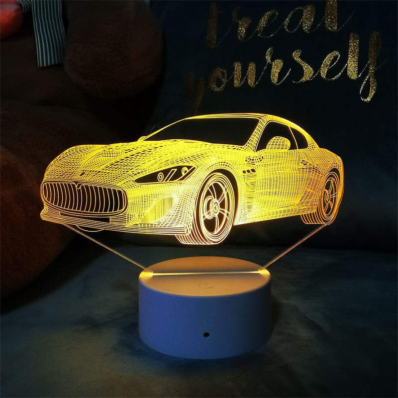 3D LED 스포츠카 무드등 홀로그램 테이블램프 인테리어 장식품 이미지 6