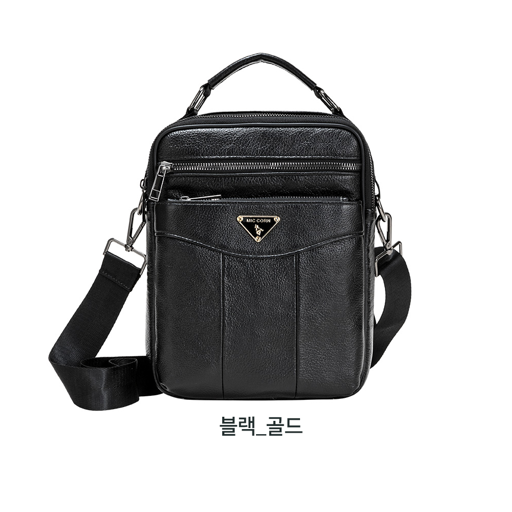 천연 소가죽 메신저백 고급 가죽 작은 소형 미니 아이패드 남성 크로스 가방 - 상세 이미지 3