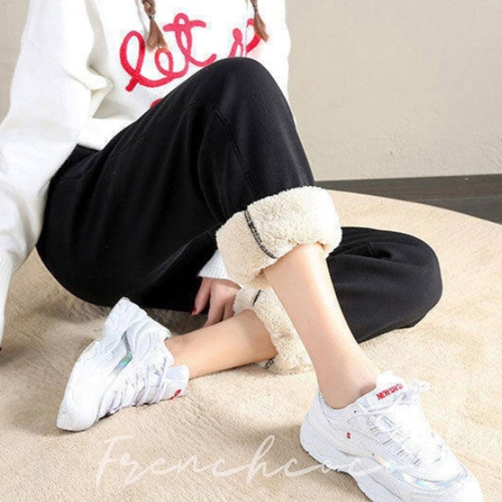 프렌치코코 포근 양털기모 조거팬츠 밴딩 기모바지 - 상품 이미지