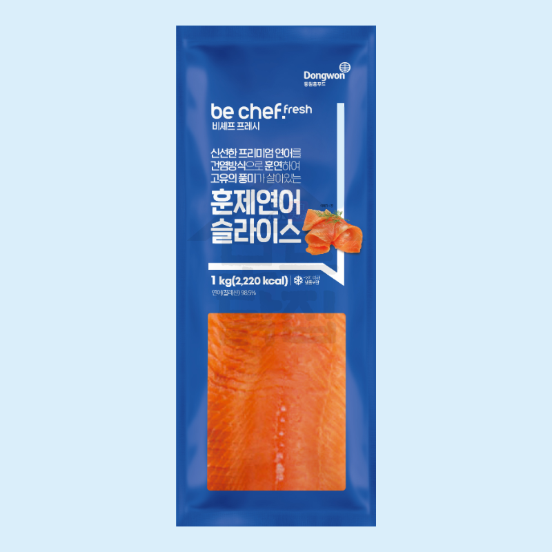 동원 홈푸드 비셰프 훈제연어 슬라이스 1kg 냉동 건염 - 상품 이미지