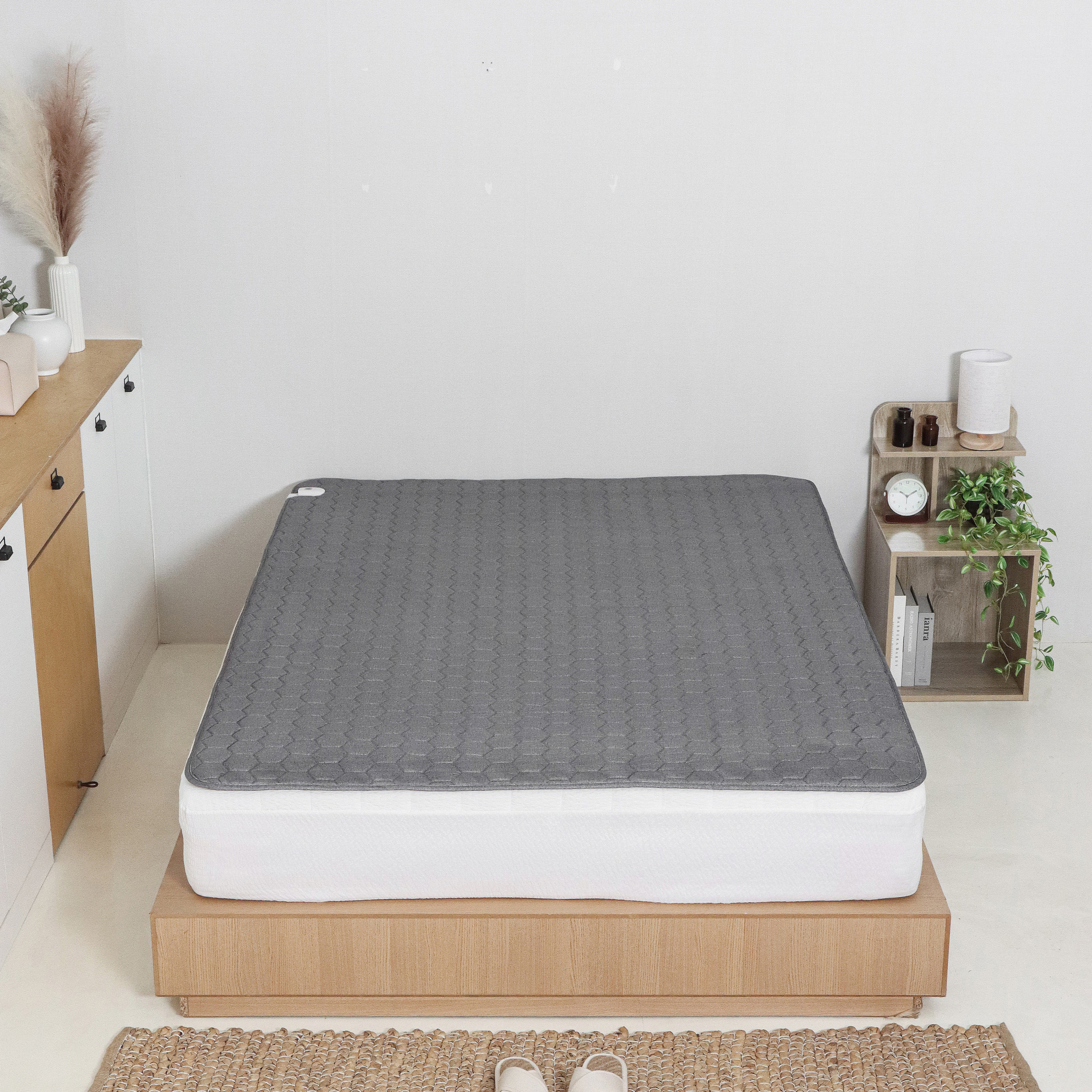 한일온열기 그래핀탄소매트 전자파없는 카본 전기 온열매트 침대 전기장판 싱글, 100x200cm, 차콜
