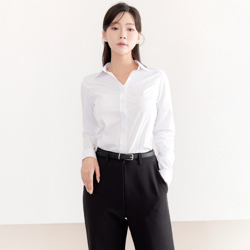 여성셔츠 흰색 면접 정장셔츠 남방 와이셔츠 빅사이즈 (~4XL) 사진 4