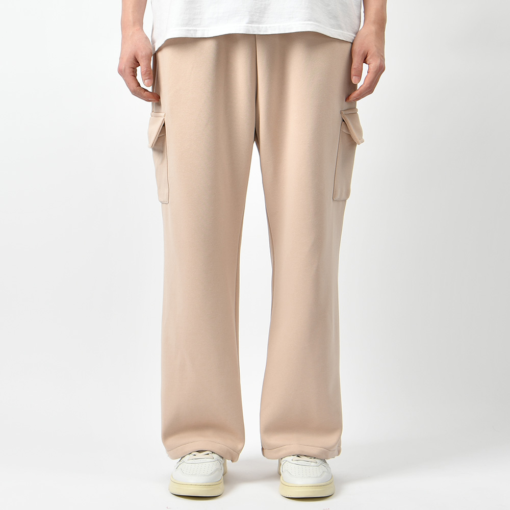 남자 기모 카고 조거팬츠 와이드 밑단 스트링 스판 밴딩 바지 - 상세 이미지 4