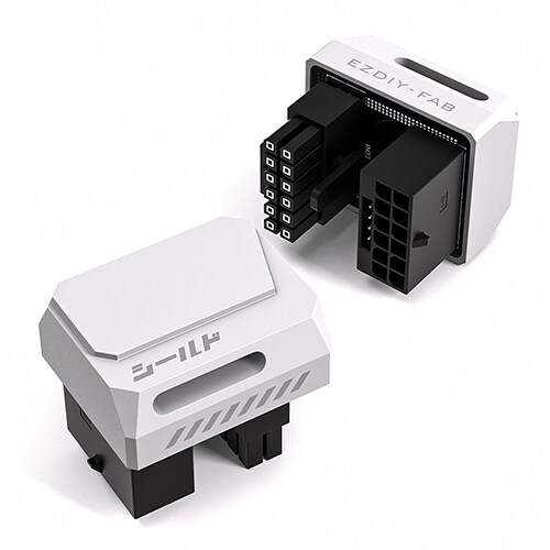 EZDIY-FAB 12V-2X6 STD 180도 SHIELD 어댑터 화이트 - 상품 이미지