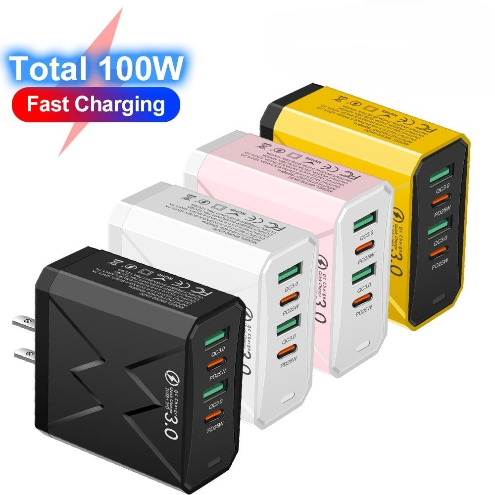 토탈 2USB+2PD 4포트 한국형 220V 멀티 고속충전기 100W - 상품 이미지