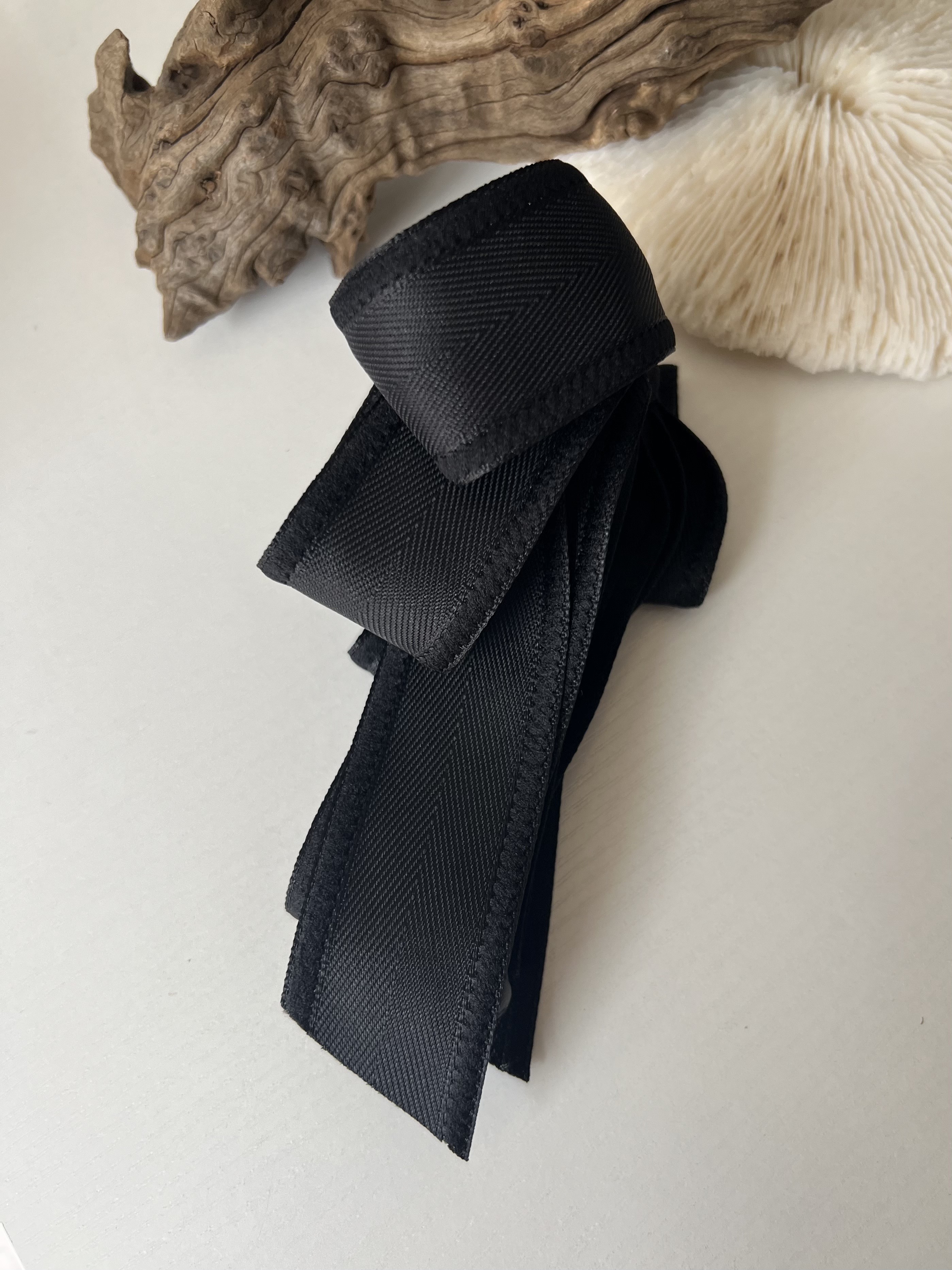 스티치 헤링본 빅 리본 올림머리 바나나핀 헤어집게 업스타일 10-12cm - 상품 이미지