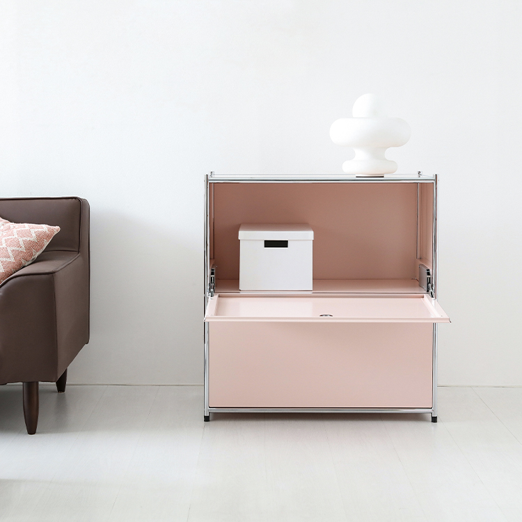 심플리 수납장 BC016 770mmx400mmx820mm, 2단, 라이트핑크 5761.6164 - 상세 이미지 4