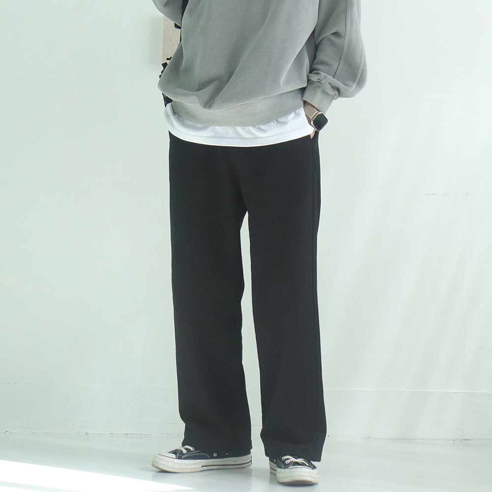 남자 와이드팬츠 헤비 스트링 트레이닝 팬츠 남자 바지 - 상세 이미지 2