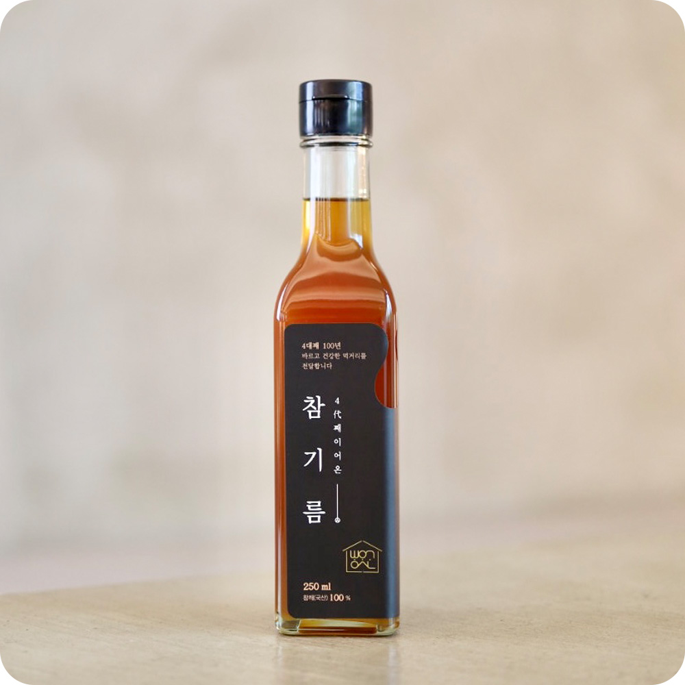 빵앗간며느리 국산 통참깨 고소한 방앗간 참기름 250ml, 1개 - 상품 이미지