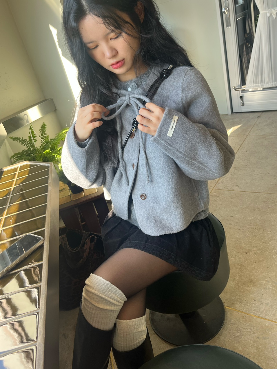 마카롱 리본 울 핸드메이드 숏 코트 (3color) 상세 이미지 43