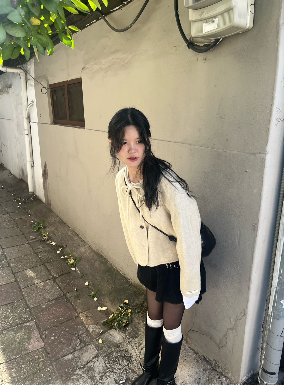 마카롱 리본 울 핸드메이드 숏 코트 (3color) 상세 이미지 17
