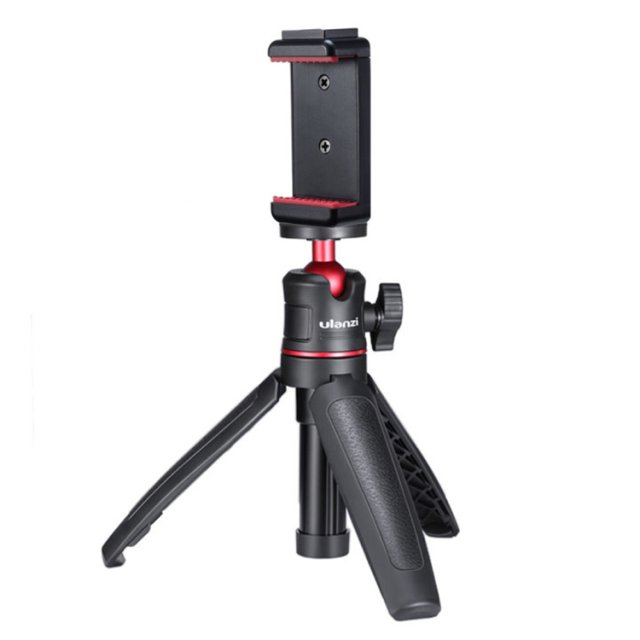 울란지 MT-08 ST-07 미니 삼각대 + 스마트폰 홀더 키트 브이로그 촬영 셀카봉 블랙