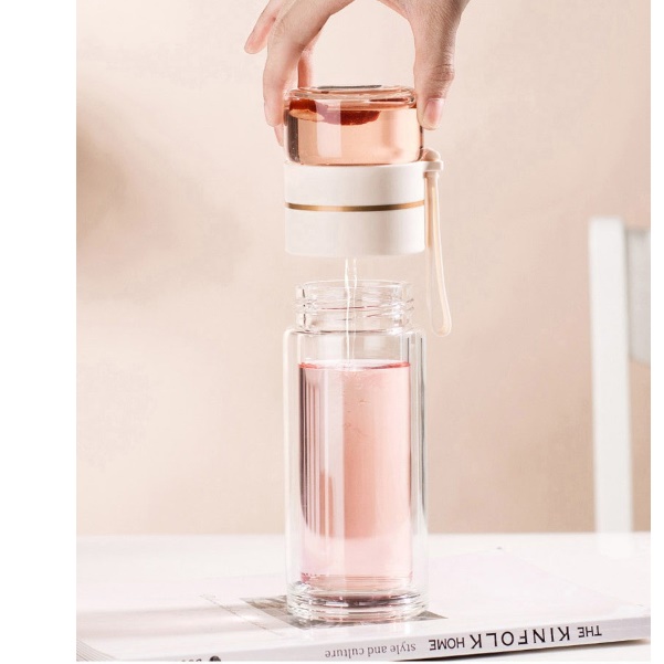 이중유리텀블러 차량용텀블러 보온 투명 차망 텀블러 300ml - 상세 이미지 3