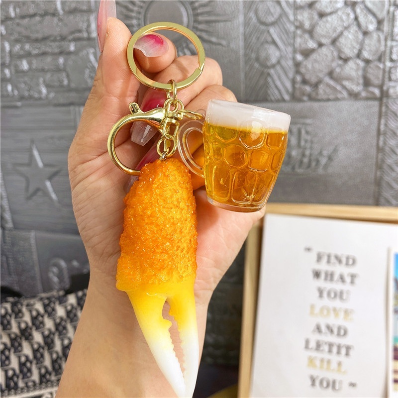 초고퀄 실사 음식 키링 열쇠고리 치킨, 닭 날개, 맥주 - 상세 이미지 4
