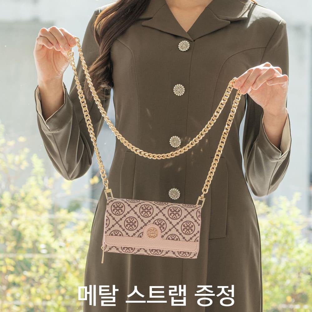 갤럭시 노트20 (N981) 카리나 핸드백 지퍼 지갑 카드 지폐 동전 수납 다이어리 케이스 경량 롱체인 스트랩 이미지 7