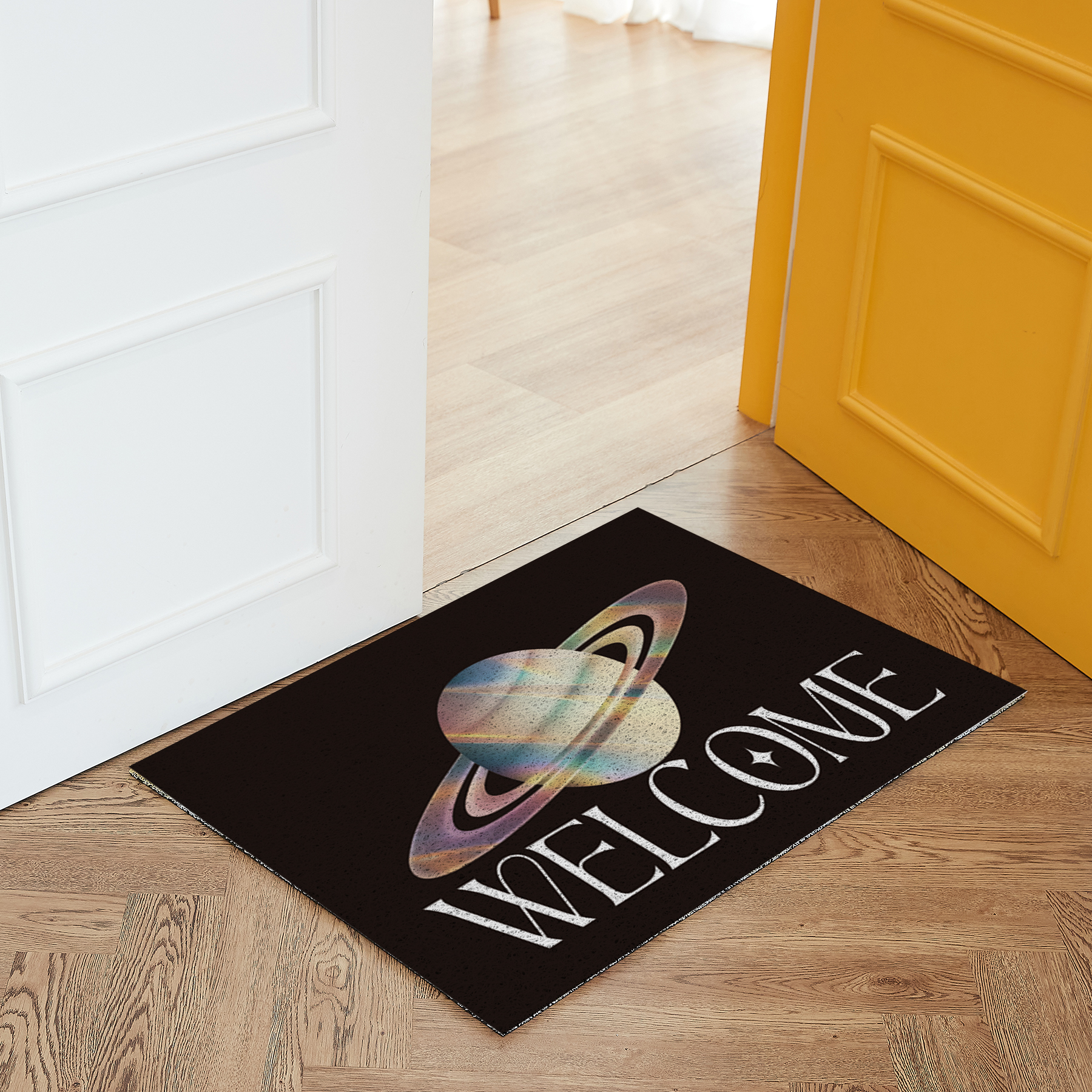 코메샵 웰컴 매트 헬로 하이 WM21 지구 행성 어서오세요 현관 코일매트 초대형 180x120cm - 상세 이미지 4
