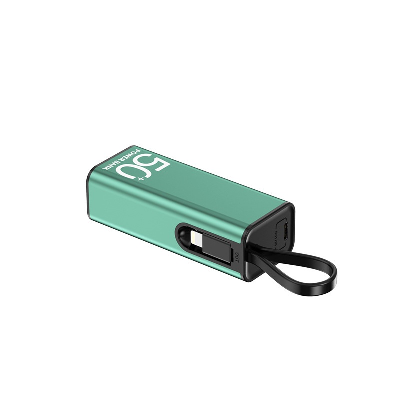 LED 후레쉬 미니 보조배터리 5000 mAh 대용량 케이블 일체형 보조배터리 - 상세 이미지 5