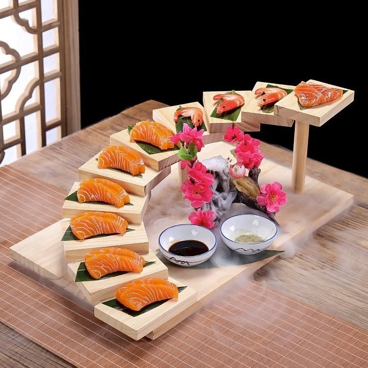 일본 스시 오마카세 계단접시 플레이팅 접시 초밥접시 대량주문 가능 - 상품 이미지