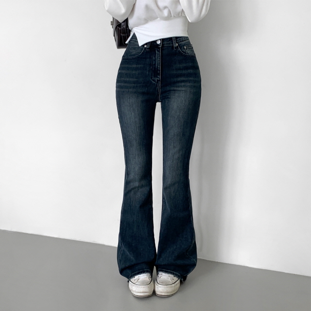 [3단기장/보정핏/발열원단🔥] 렌티아 빈티지 워싱 히든밴딩 겨울 청바지 하이웨스트 슬림 기모 부츠컷 데님 팬츠 상세 이미지 31
