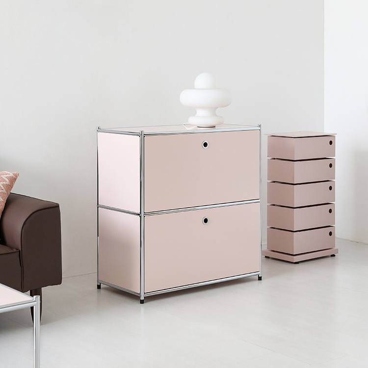 심플리 수납장 BC016 770mmx400mmx820mm, 2단, 라이트핑크 5761.6164 - 상세 이미지 5