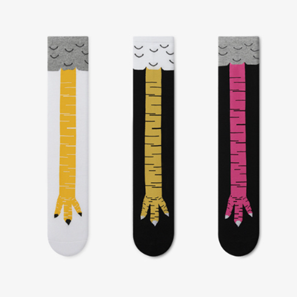 띵덕 웃긴 쓸데 쓸모 없는 선물 특이한 긴 닭발 양말 무릎아래