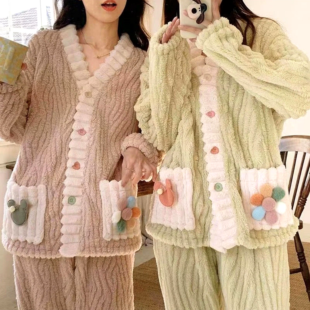 여성 극세사 수면 잠옷 세트 박대표마켓 - 상품 이미지