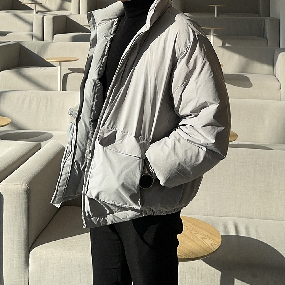 남자 숏 패딩 오버핏 하이넥 웰론 겨울 남자 패딩