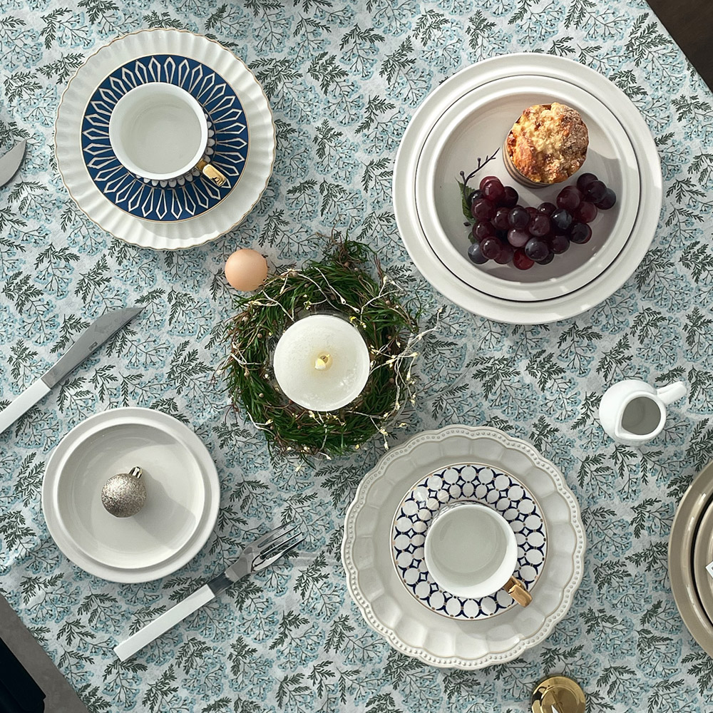 그린레빗 방수 테이블보 북유럽 플라워 식탁보 원형 4인용 6인용 홈파티 감성 식탁커버