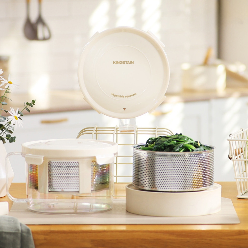 킹스텐 요술 짤순이 대용량 스테인리스 매직 오이지짤순이 나물 두부 음식물 음식탈수기