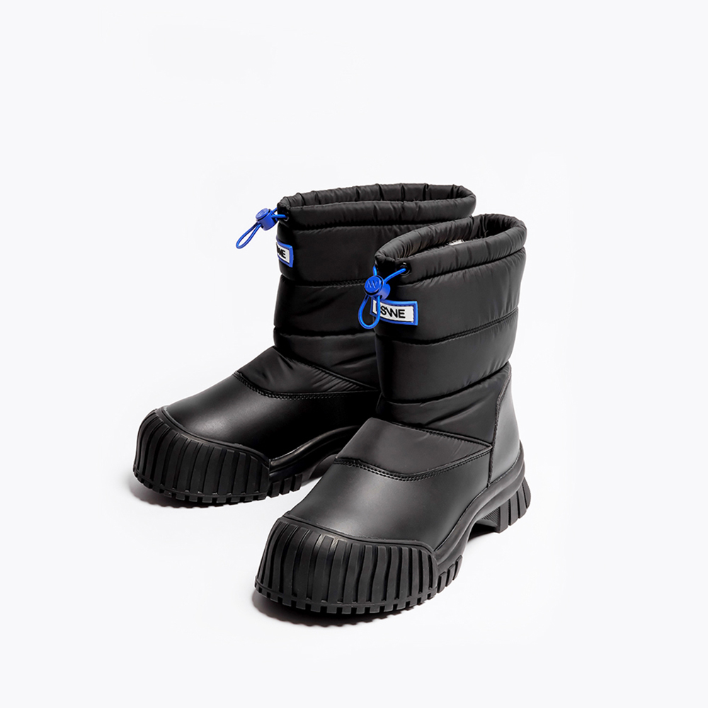 느쉐 룬드 방한화 양털 패딩 미들 부츠 7cm-NSW606BK - 상세 이미지 4