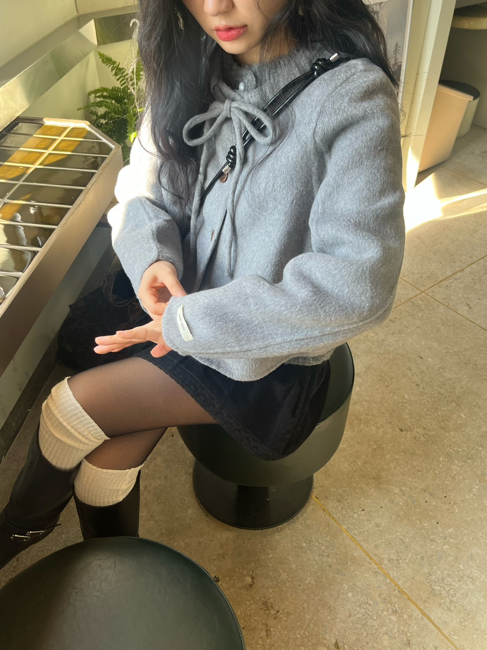 마카롱 리본 울 핸드메이드 숏 코트 (3color) 상세 이미지 42
