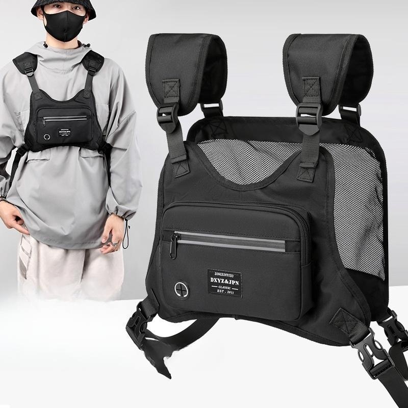 BlackVestBag 스포츠 조끼 가방 조끼 힙색 앞으로 메는 가방 - 상품 이미지