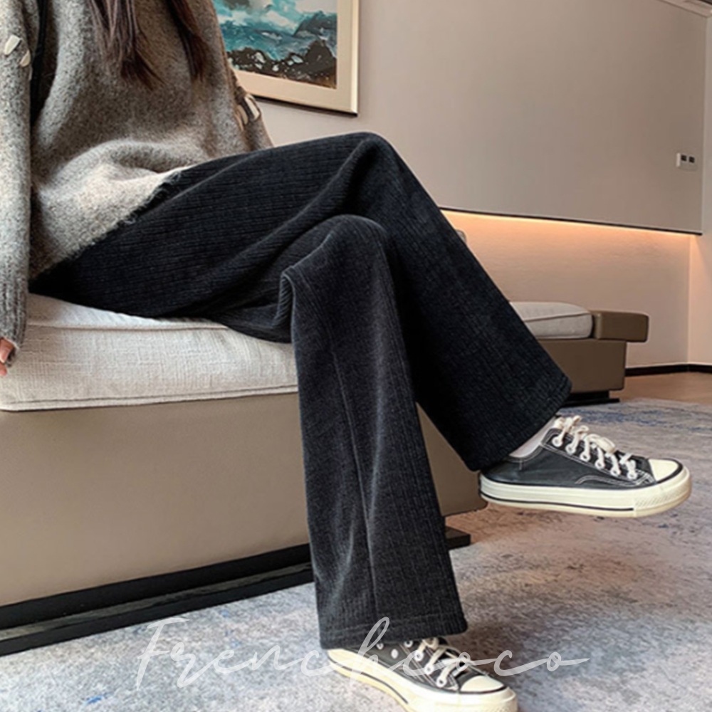 프렌치코코 코듀로이 바지 안감기모 밴딩 하이웨스트 팬츠 - 상품 이미지