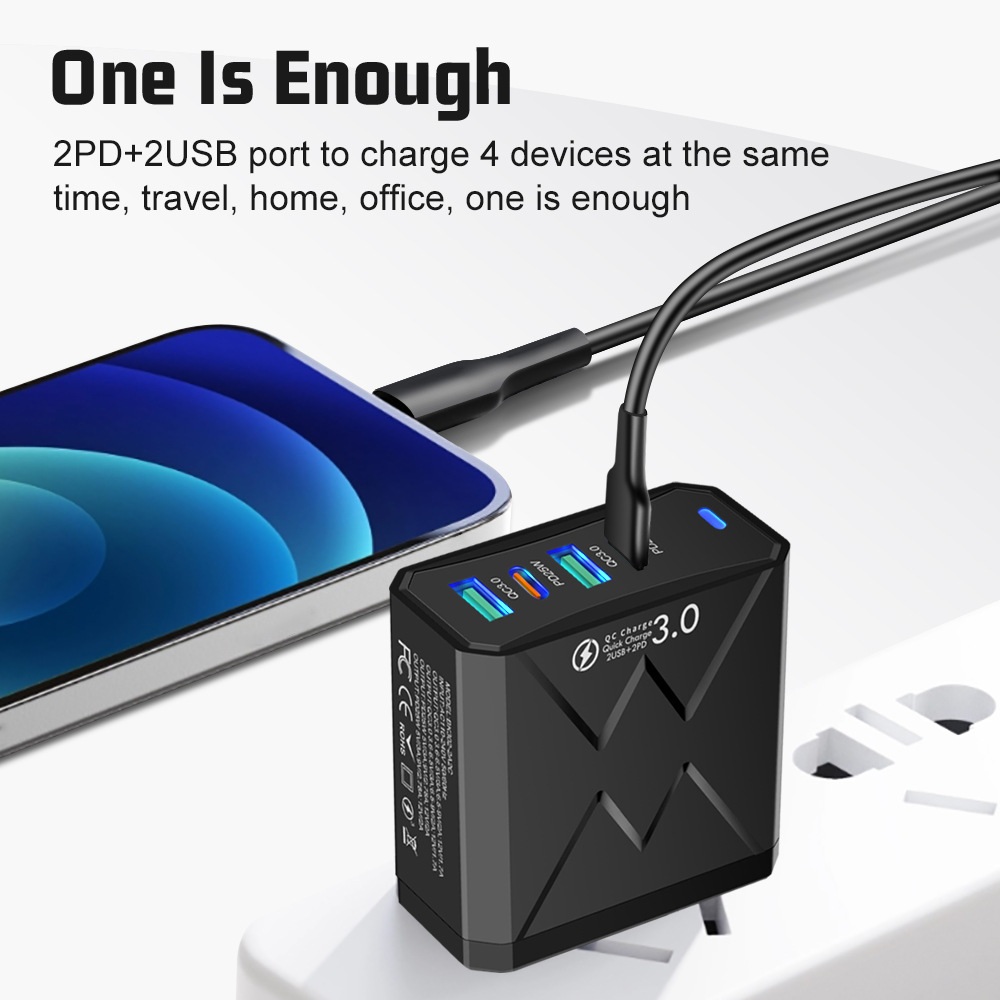 토탈 2USB+2PD 4포트 한국형 220V 멀티 고속충전기 100W - 상세 이미지 2
