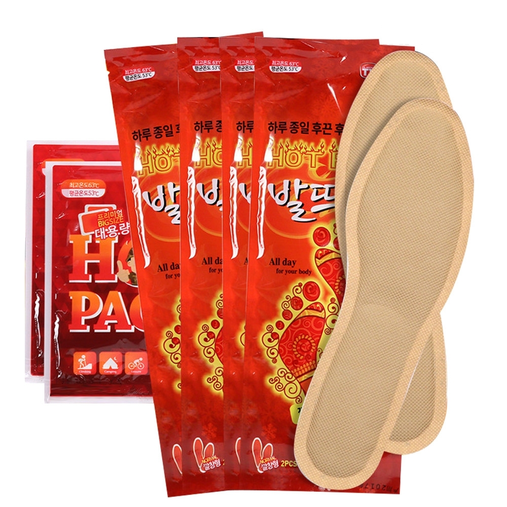 발열깔창 발뜨뜨 1세트 붙이는 발핫팩 운동화 구두 군용 캠핑 혹한시 핫팩