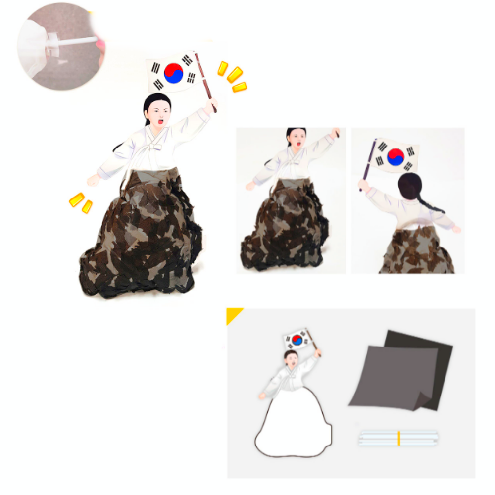 역사체험 유관순만들기 초등수업 애국심고취 역사인형공예 인물만들기 입체인형DIY 초등미술시간 10인용 - 상품 이미지